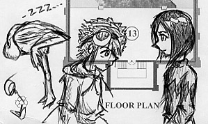 Daisuke, Ken, and a... flamingo...